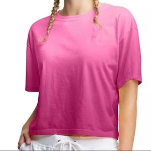 NWT $35 women’s champion pink ombré cropped tee sz XL